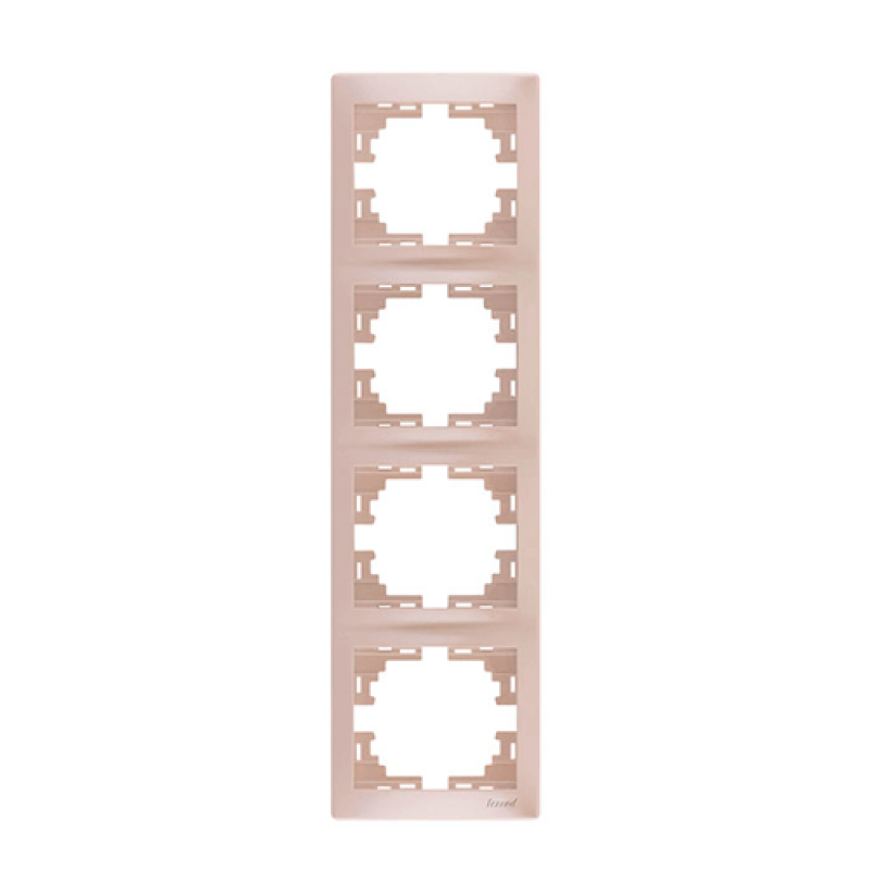 Рамка четырехместная Mira перемутр вертикальный Белый (701-3000-154)