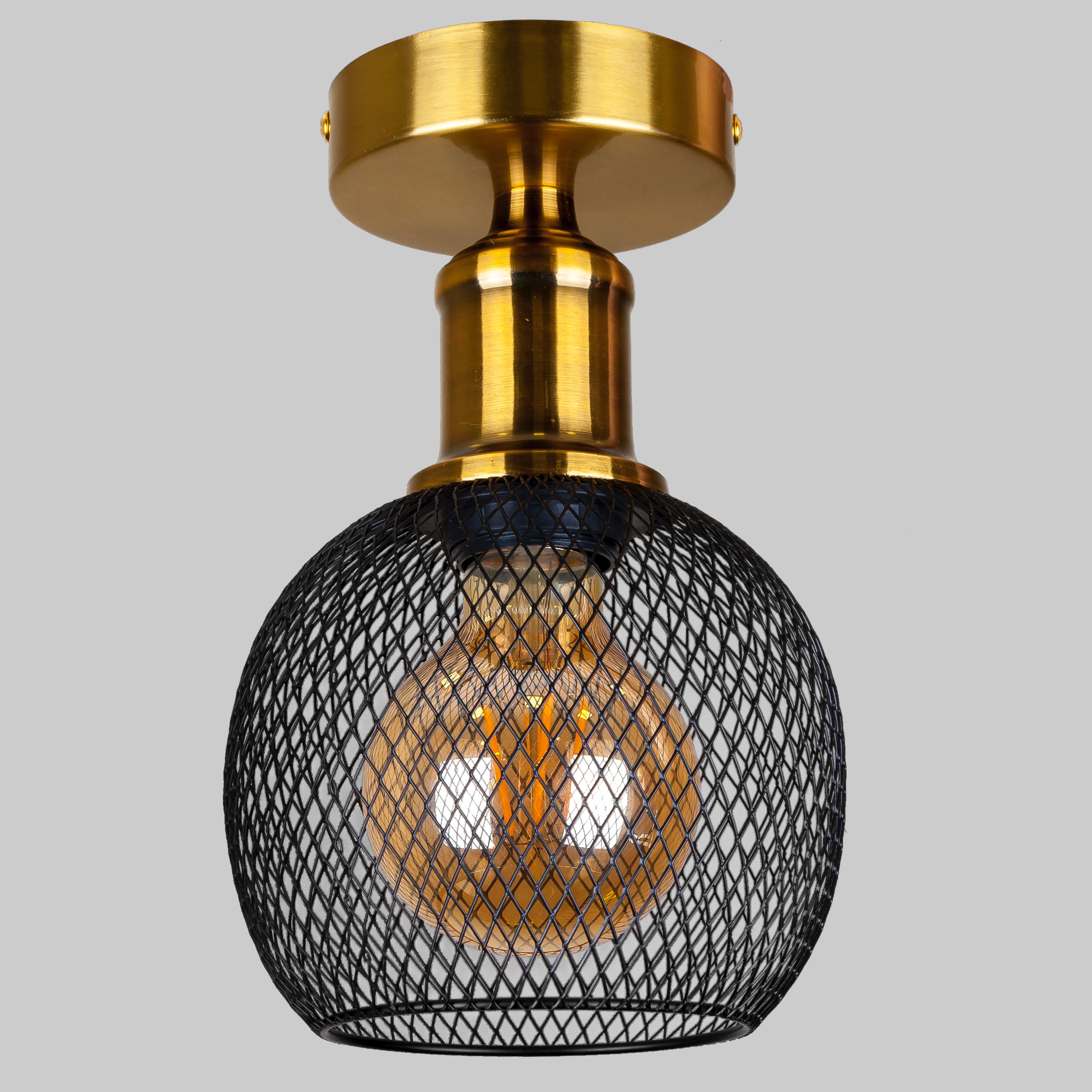 Светильник потолочный лофт Бронзовый (907-X011F-1 BRZ+BK)