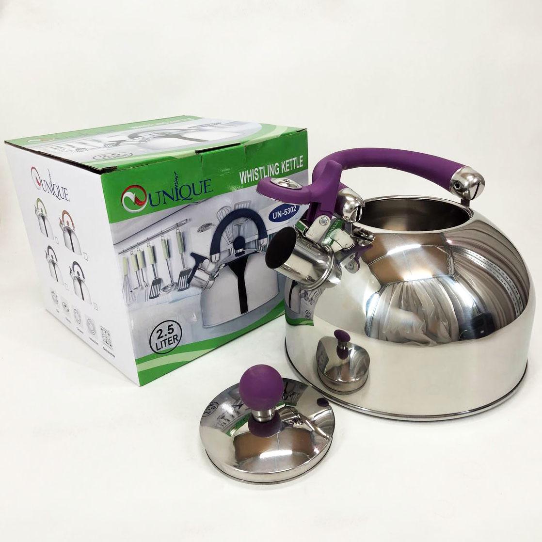 Чайник Unique со свистком 2,5л (UN-5302) - фото 7