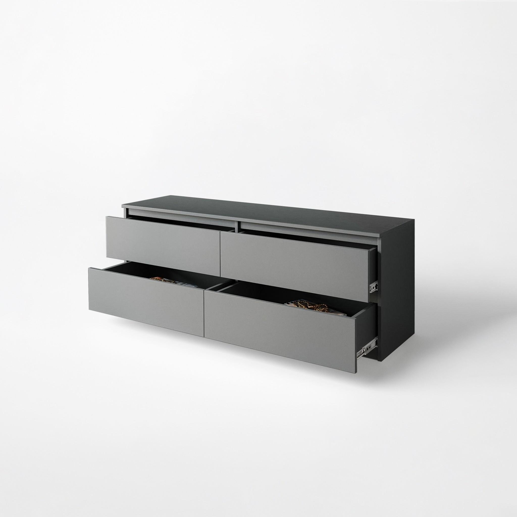 Комплект меблів у вітальню шафа T-211/тумба телевізійна FT-223/комод FT-215 3003х502х2117 мм Антрацит - фото 3