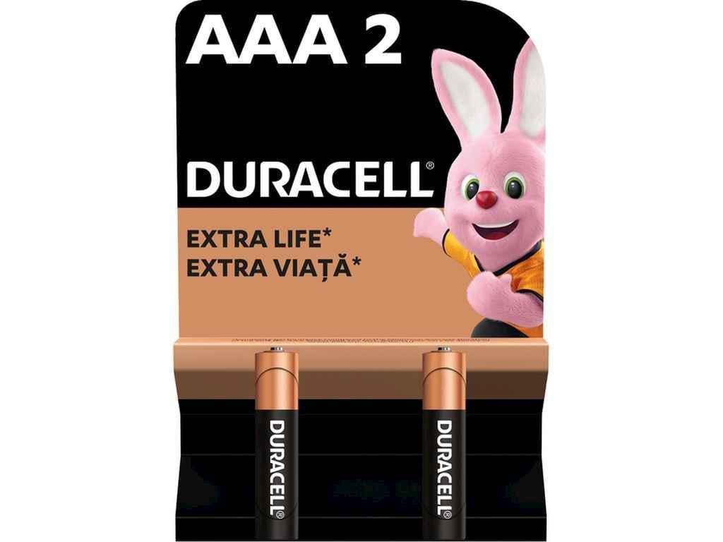 Батарейка щелочная Duracell LR03/AAA Basic 1,5V 77133 2 шт. (1092853)