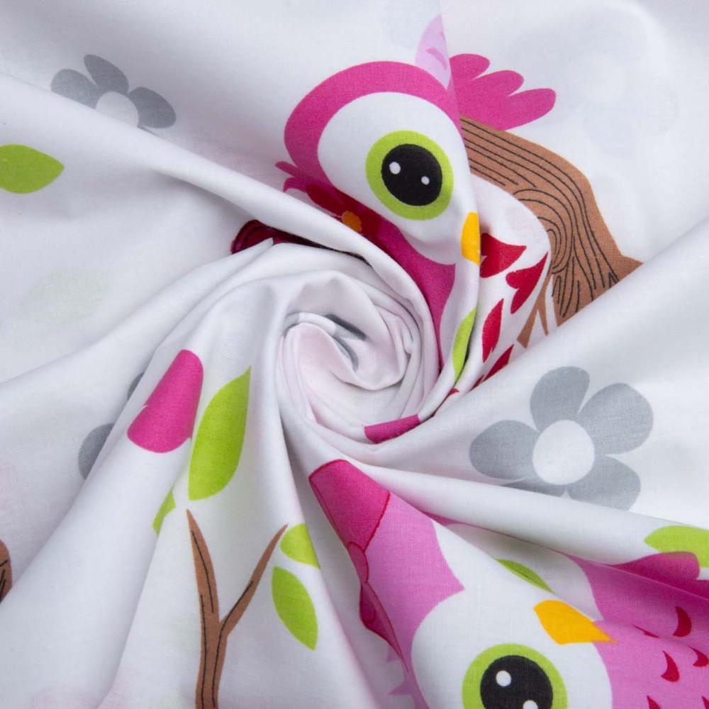Ткань бязь ранфорс для постельного белья 9832 Совы 2,4 м Розовый (2307148547)