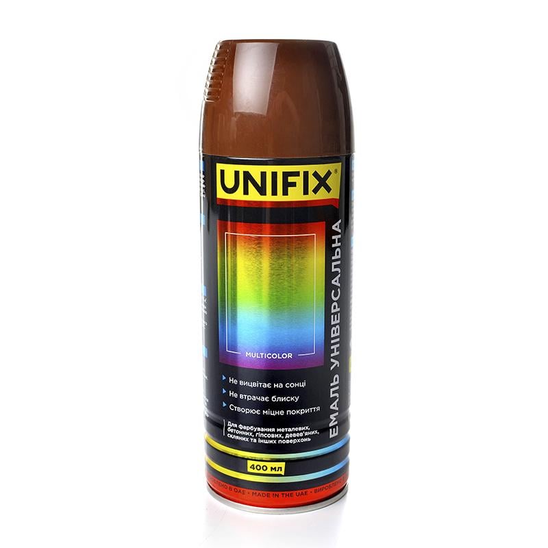 Эмаль универсальная акриловая Unifix 400 мл RAL8008 Коричневый оливковый глянец (951033)