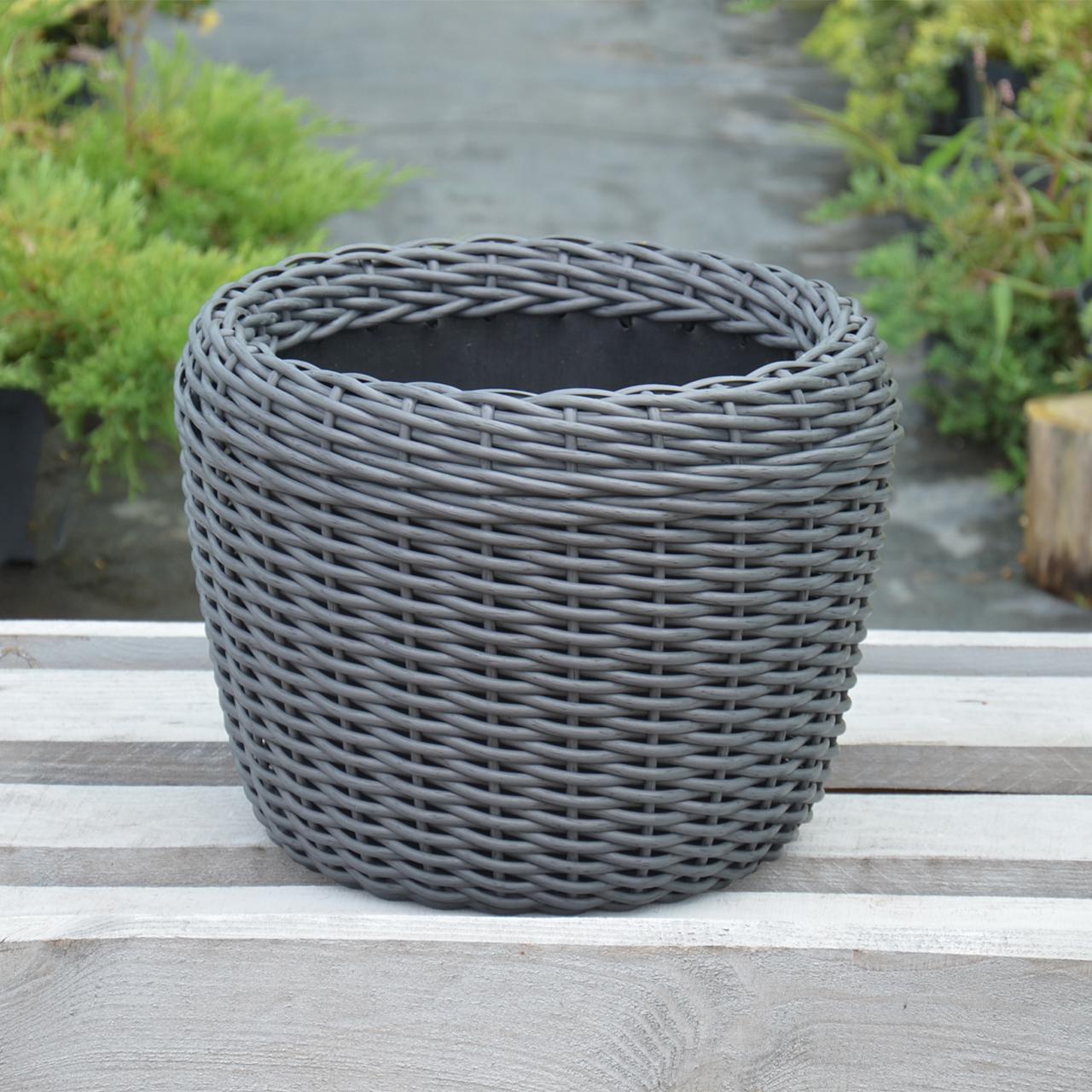 Кашпо для растений из искусственного ротанга 16 л Графитовый (11717414) - фото 3 Кашпо для растений из искусственного ротанга 16 л Графитовый (11717414) - фото 3