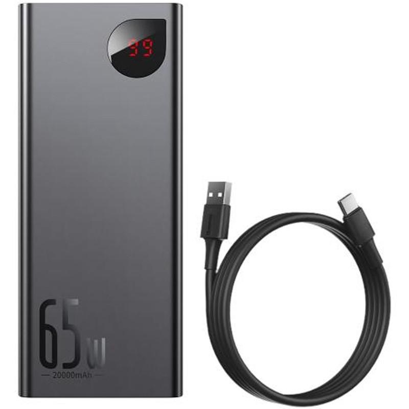 Повербанк BASEUS Adaman Metal Digital Display QC 65W 20000 mAh Black (PPIMDA-D) - фото 5 Повербанк BASEUS Adaman Metal Digital Display QC 65W 20000 mAh Black (PPIMDA-D) - фото 5