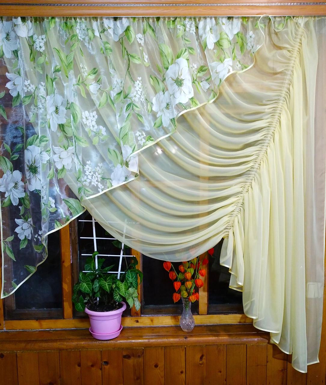 Шторы Камелия правая Лунный/Яблочное цветение (1501744237)