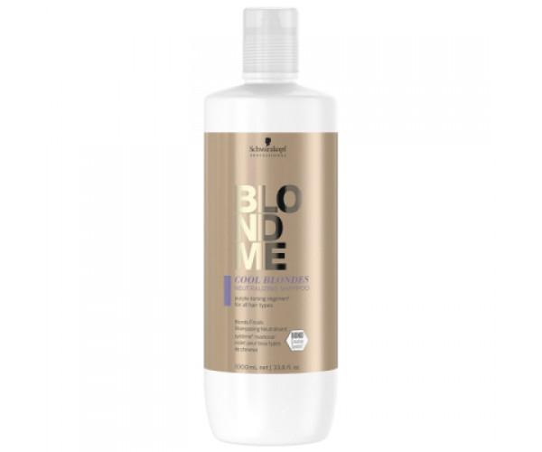 Шампунь Schwarzkopf Professional BlondMe Cool Blondes нейтрализация теплых оттенков 1000 мл (4045787640274)