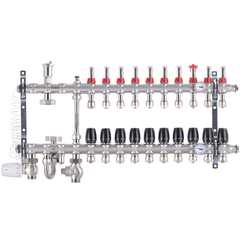 Коллектор со встроенным смесительным узлом KOER KR.S1012-10 1"х10 SUS304 и евроконус 3/4-16 (KR2943)