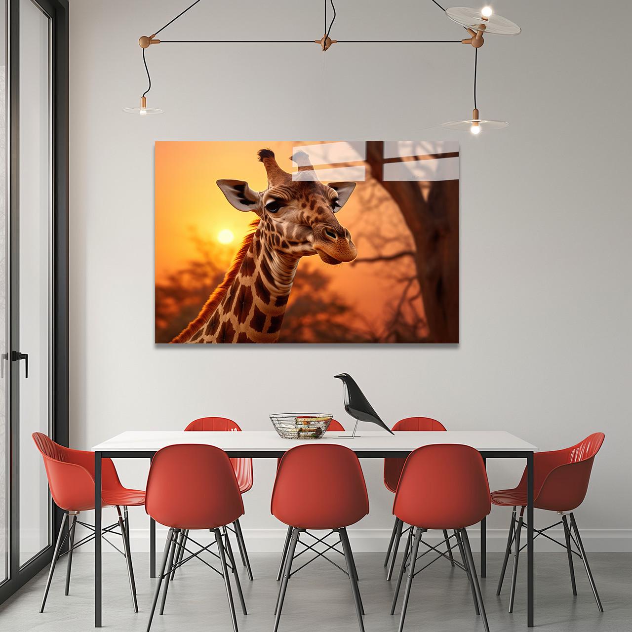 Картина на стекле NovellaPrint Закат жирафа 60х40 см (400.1) - фото 3