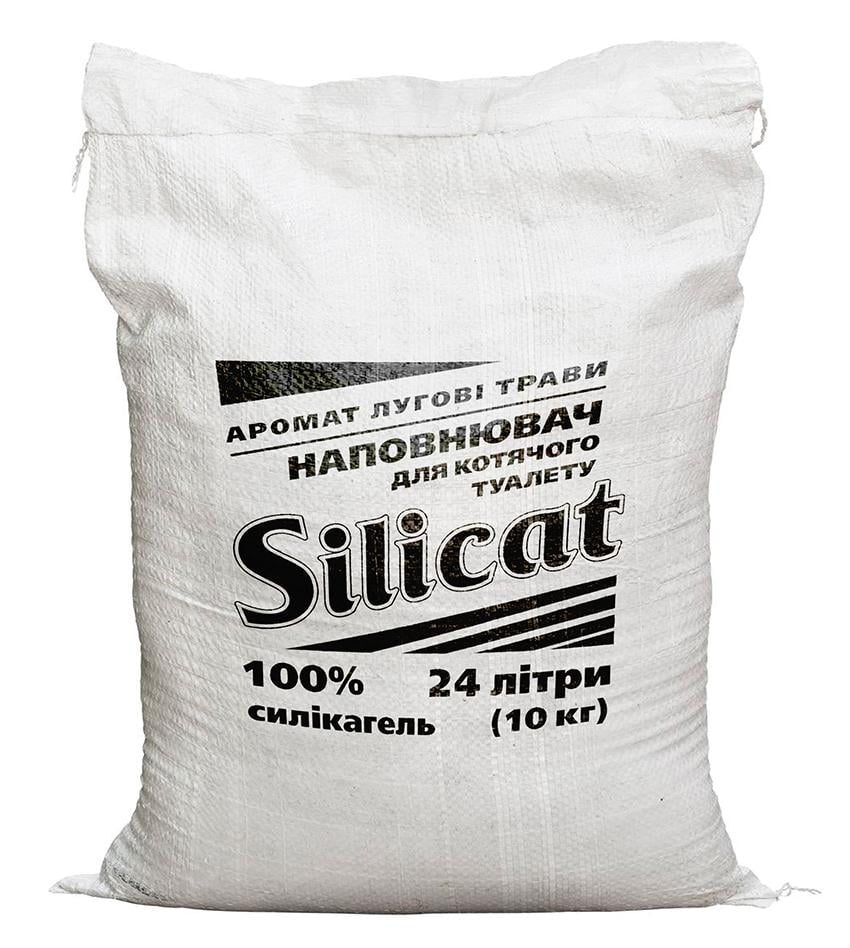 Наповнювач для котячого туалету Silicat силікагелевий з ароматом лугових трав 10 кг 24 л (29711109)