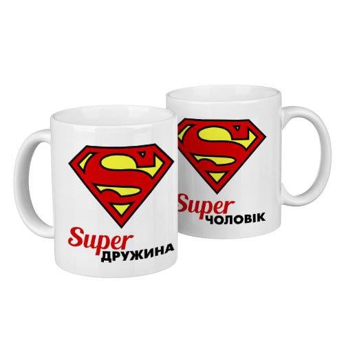 Парные кружки "Super дружина"/"Super чоловік" 330 мл (KR2_18A009)