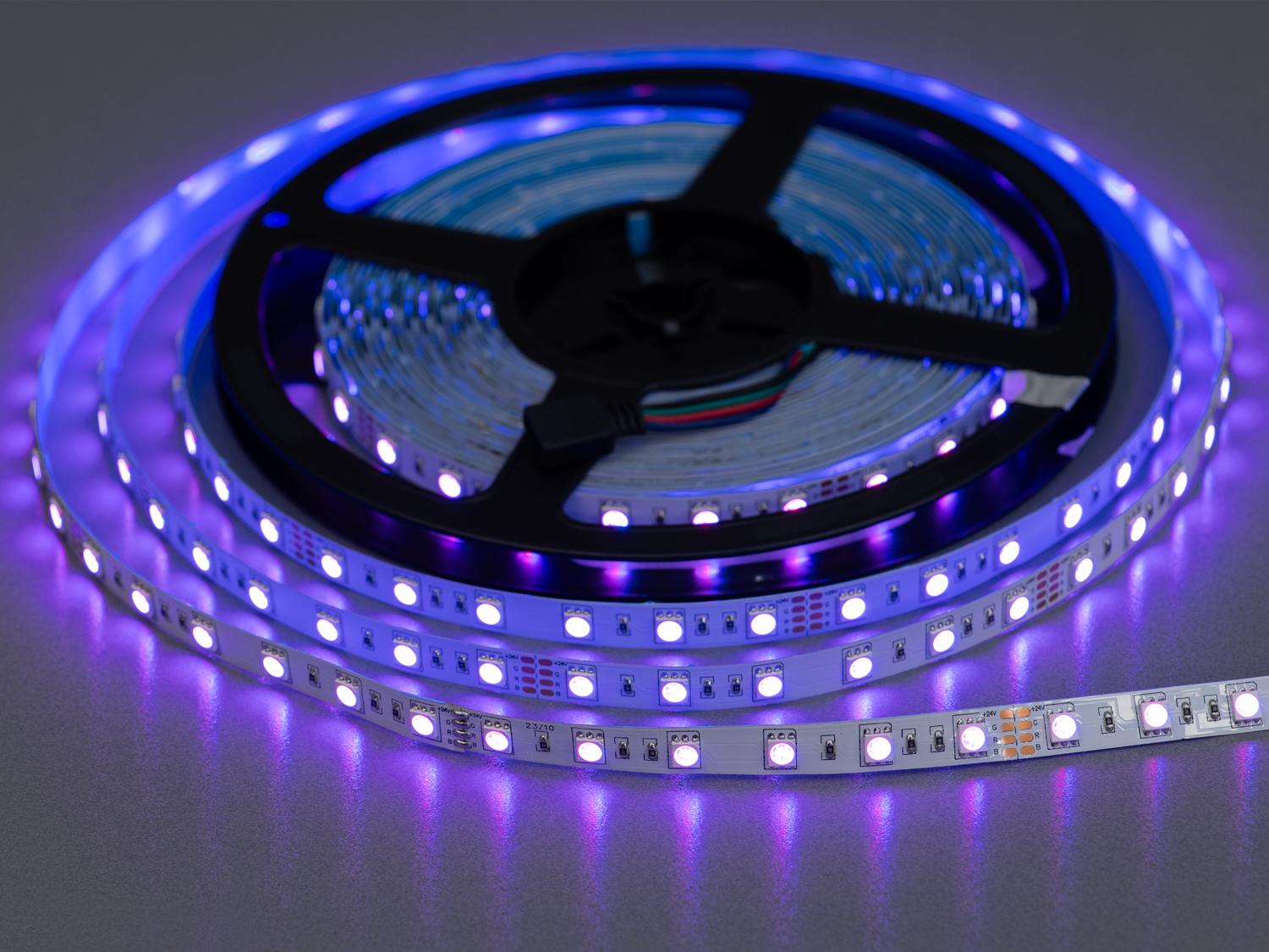 Светодиодная лента 24 В 60 диодов на метр 10 мм RGB (N24-5050-60-RGB-20-10)