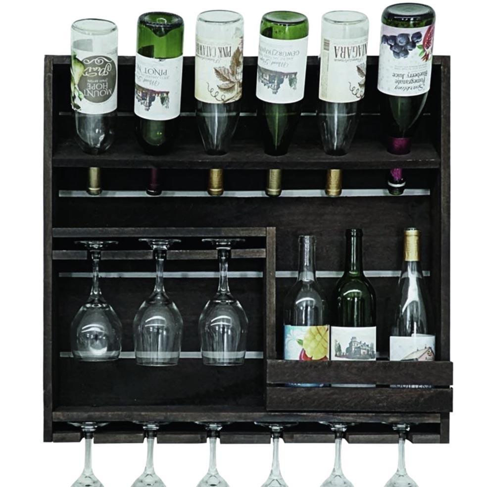 Полка для вина настенная из дерева Рифудзи Венге (ПНК-009512)