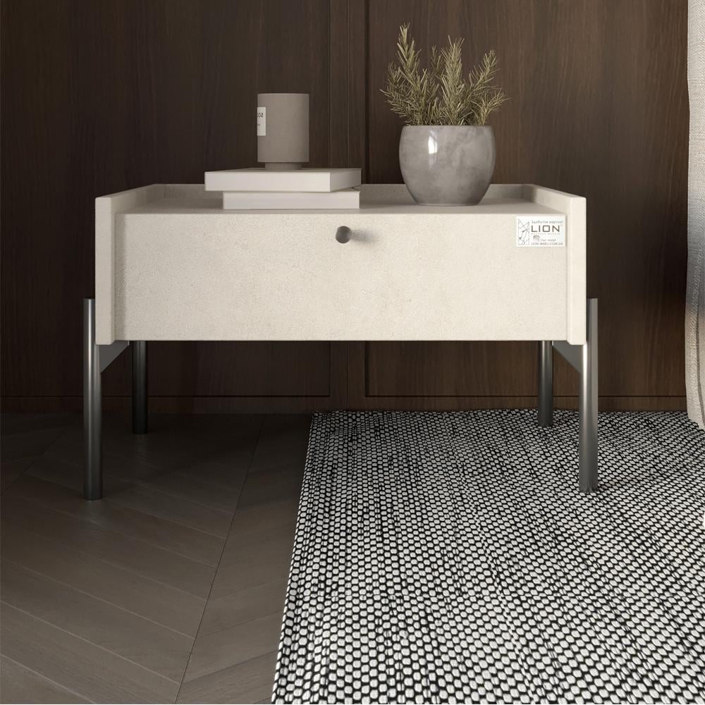 Тумба прикроватная Lion Wood с одним ящиком Бетон style (000-000-2290)