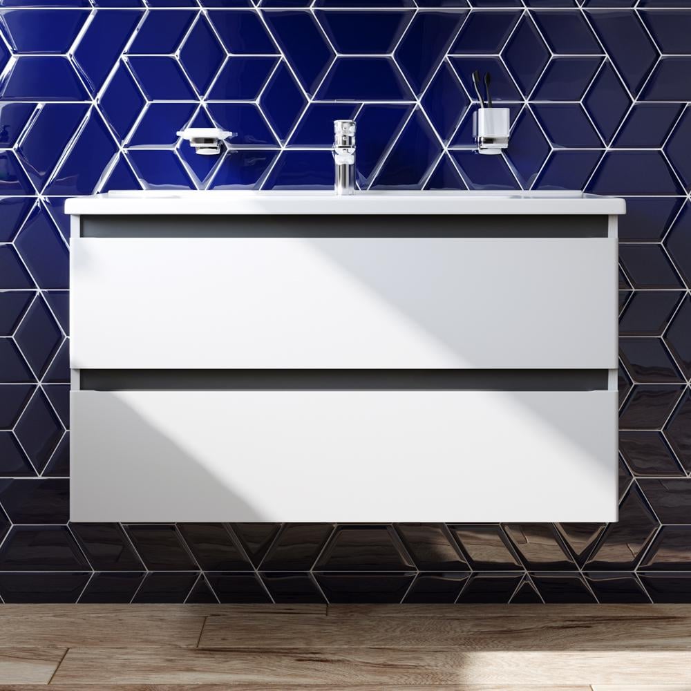 Тумба с раковиной подвесная AM.PM X-Joy 2 ящика 100 см (M85-FHX1002-WC1002WG38)