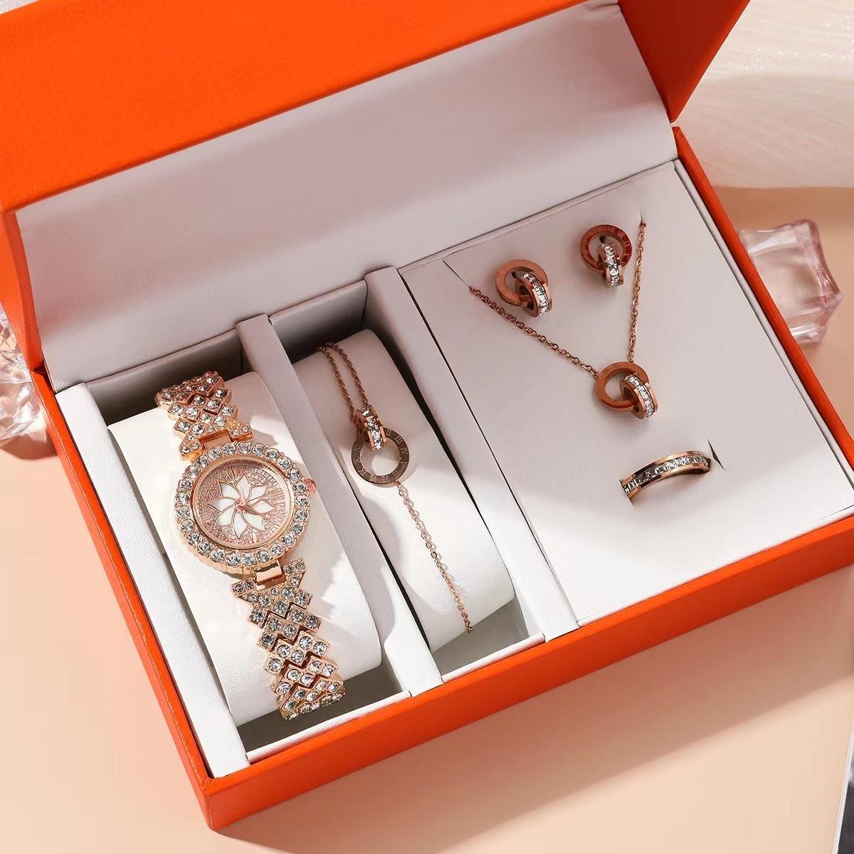 Подарунковий набір жіночий 5в1 Рожеве золотий Подарунковий набір жіночий 5в1 Рожеве золотий