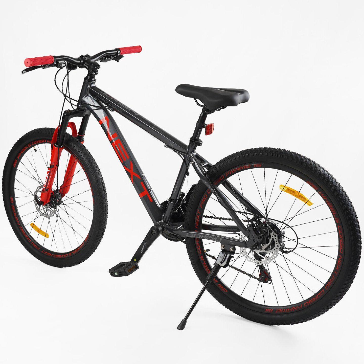 Велосипед горный Corso Next алюминиевый 26"/15" Черно-красный (705720904) - фото 3 Велосипед горный Corso Next алюминиевый 26"/15" Черно-красный (705720904) - фото 3