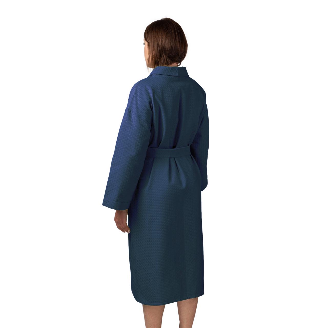 Халат вафельный Luxyart Кимоно р. 42-44 S хлопок Синий (LS-7200) - фото 2