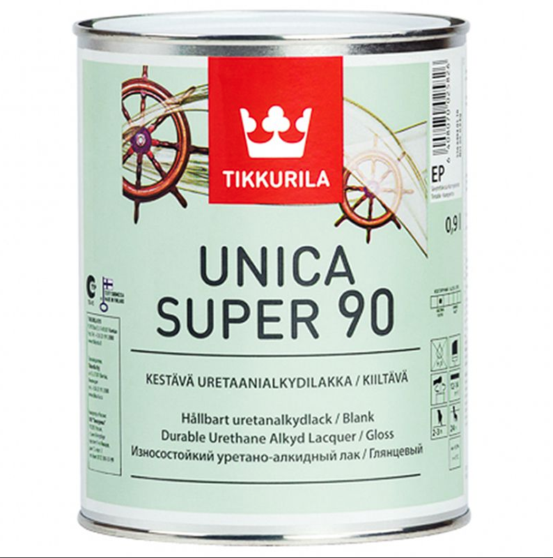 Лак глянцевый TIKKURILA Unica Super 90 База ЕР 0,9 л (1697044868)