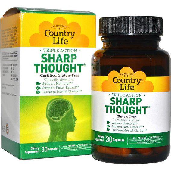 Комплекс для профілактики роботи головного мозку Country Life Sharp Thought 30 Caps