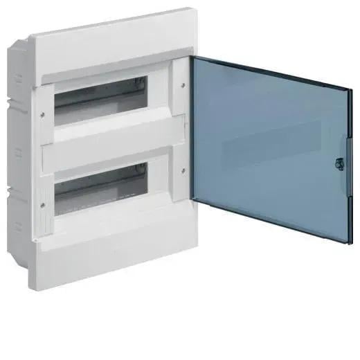 Щит розподільчий врізний Hager COSMOS з прозорими дверцятами 24/2х12 модулі (28176634)