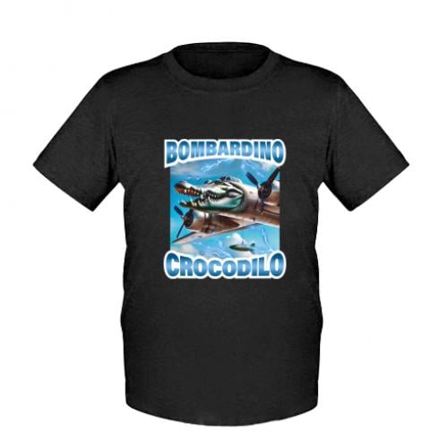 Футболка дитяча Bombardino Crocodilo meme 152 см Чорний (19360800-2-211303-L)