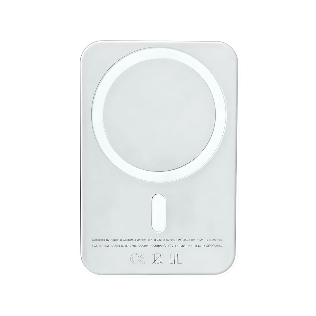 Павербанк с беспроводной магнитной зарядкой беспроводной для iPhone MagSafe 5000 мАч White