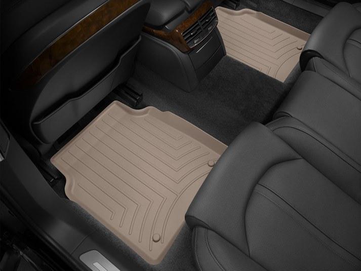 Килимки автомобільні задні лайнери WeatherTech 454202 Audi A8/A8L 2011-2018 Бежевий (106909646)