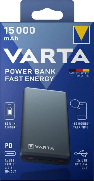 Портативний зарядний пристрій Varta Fast Energy 15000 mAh Gray - фото 8