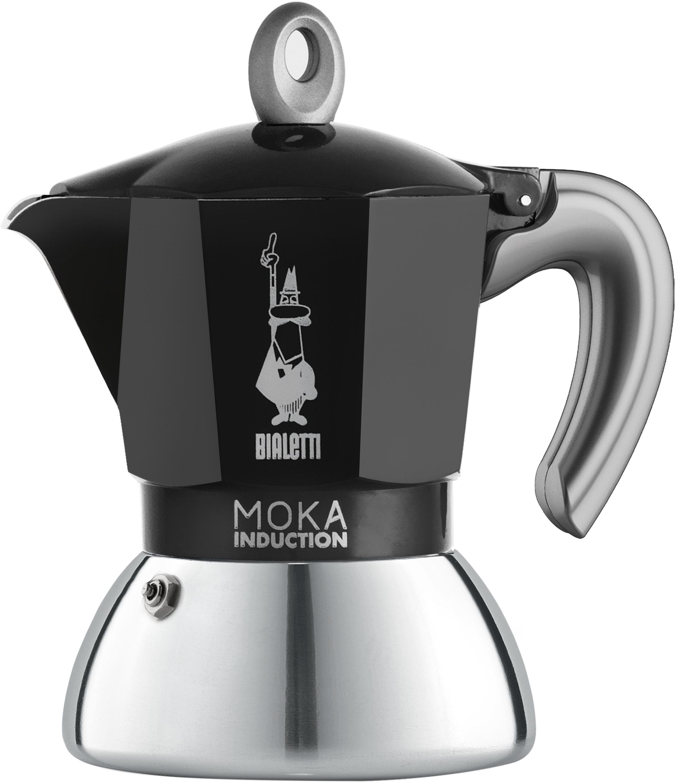 Гейзерна кавоварка Bialetti New Moka Induction сталева 90 мл Чорний (6932)