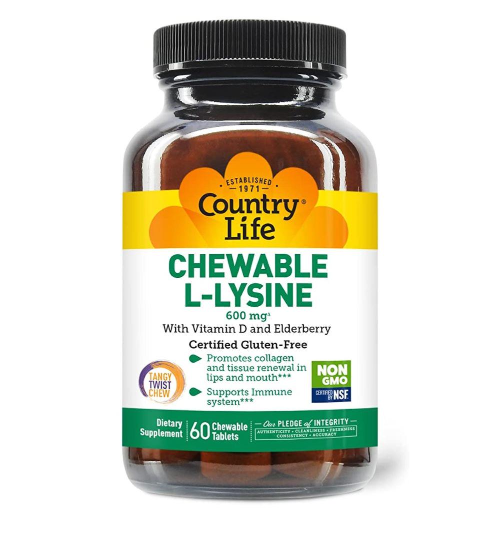 Амінокислота Лізін Country Life L-Lysine 600 мг 60 Gummies