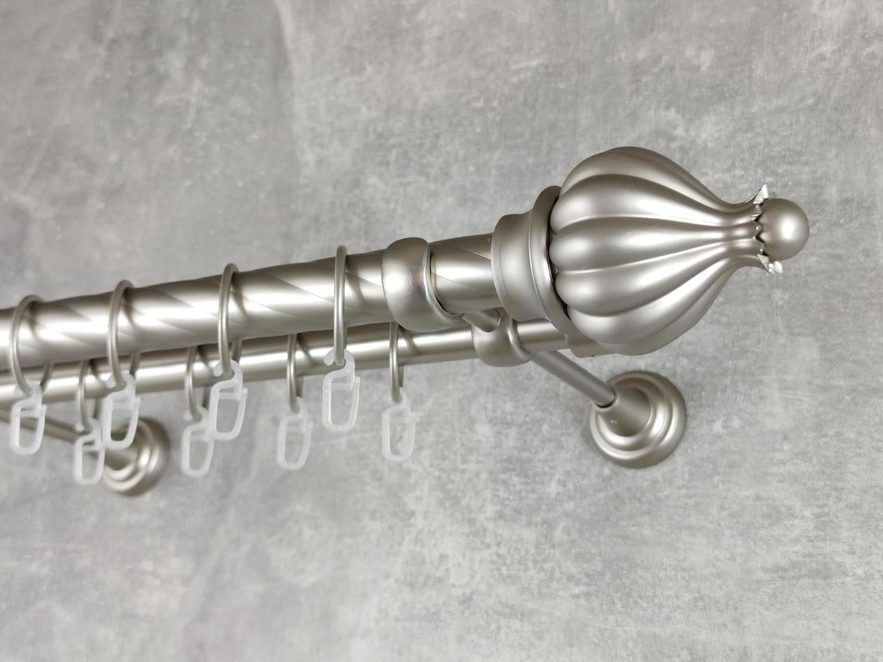 Карниз MStyle металлический для штор двухрядный Таджа 25/19 мм крученый 200 см Сатин (5020957)