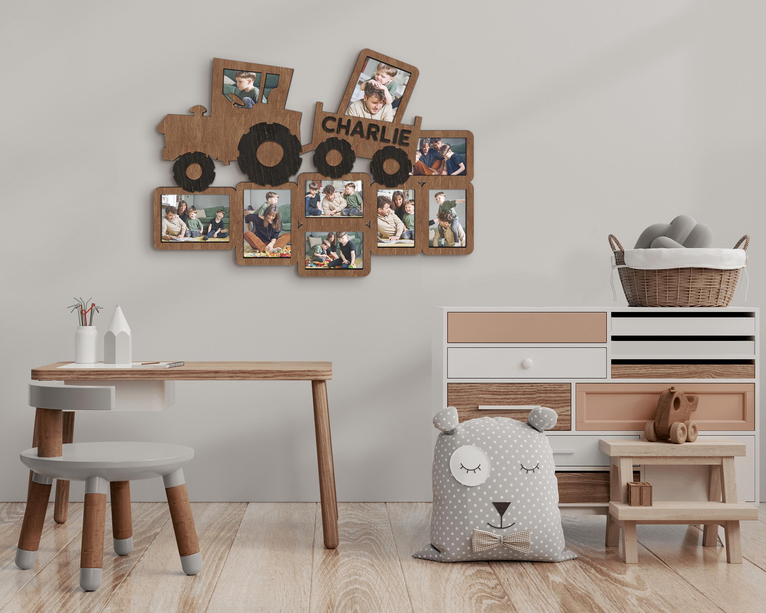 Фоторамка-колаж The Frame Depot у формі трактора з нанесенням імені на 9 фото Коричневий (tractor_collage-2) - фото 3