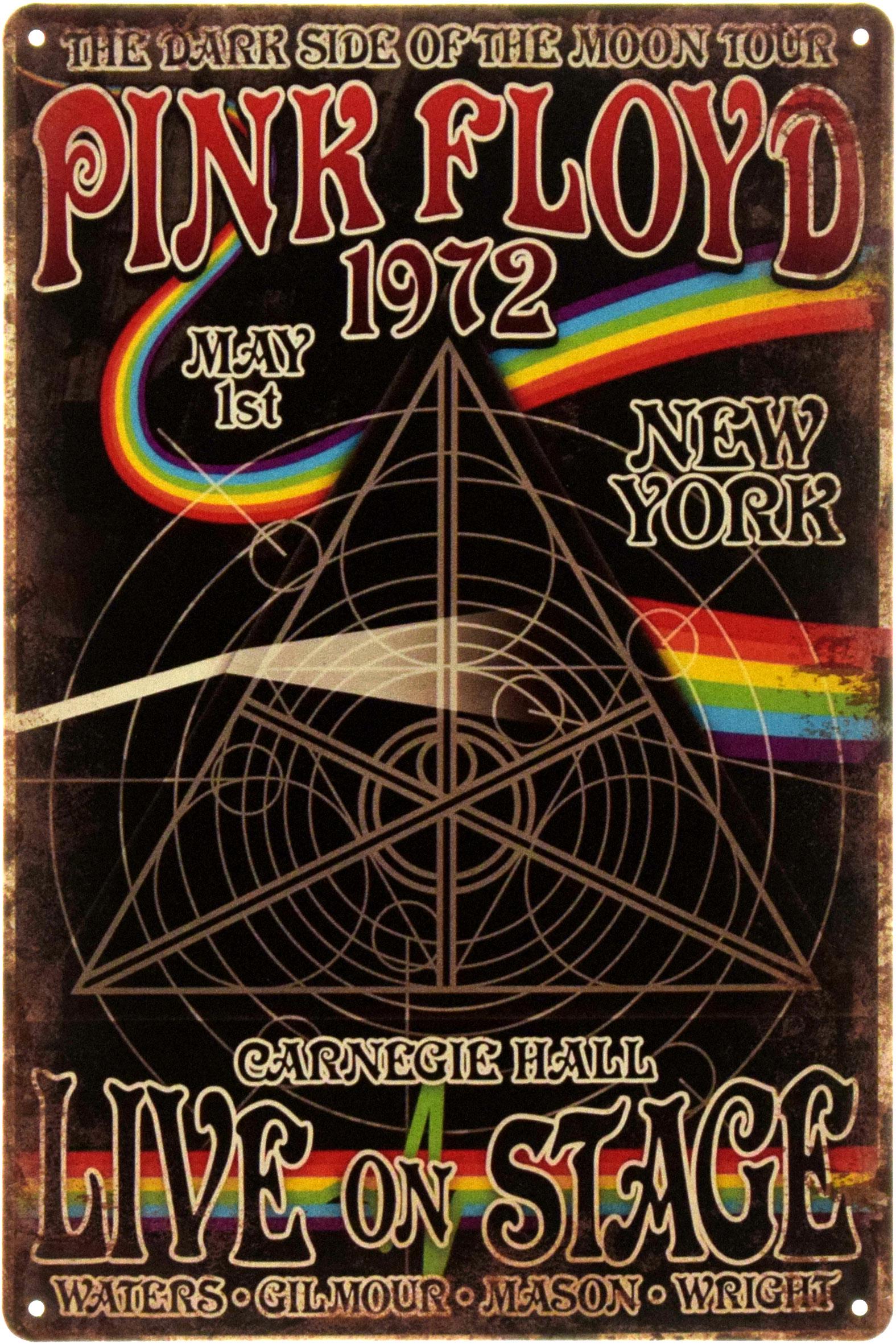 Табличка металева "Pink Floyd 1972" 20x30 см (ms-104406)