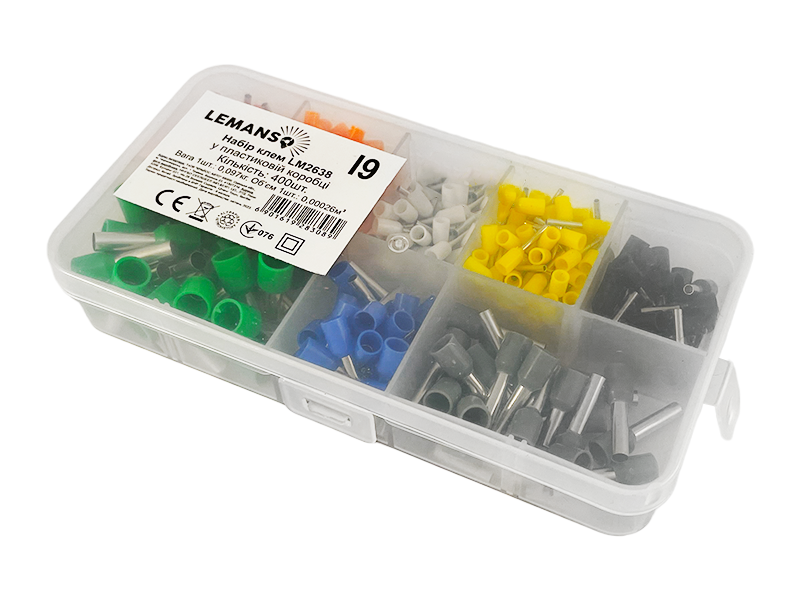 Клеммы обжимные Lemanso LM2638 с изоляцией 400 шт. (7058)