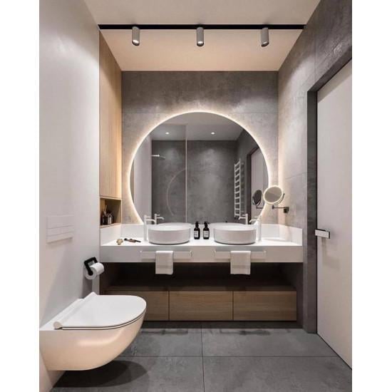 Дзеркало напівкругле неправильної форми з фоновим підсвічуванням Impero 90x81 см