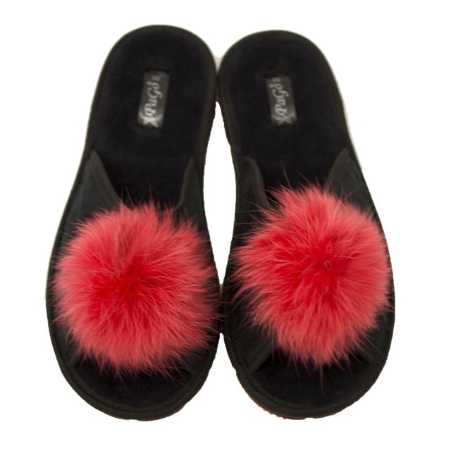Тапки домашние PaGo Пушок красный 36 Черный Тапки домашние PaGo Пушок красный 36 Черный