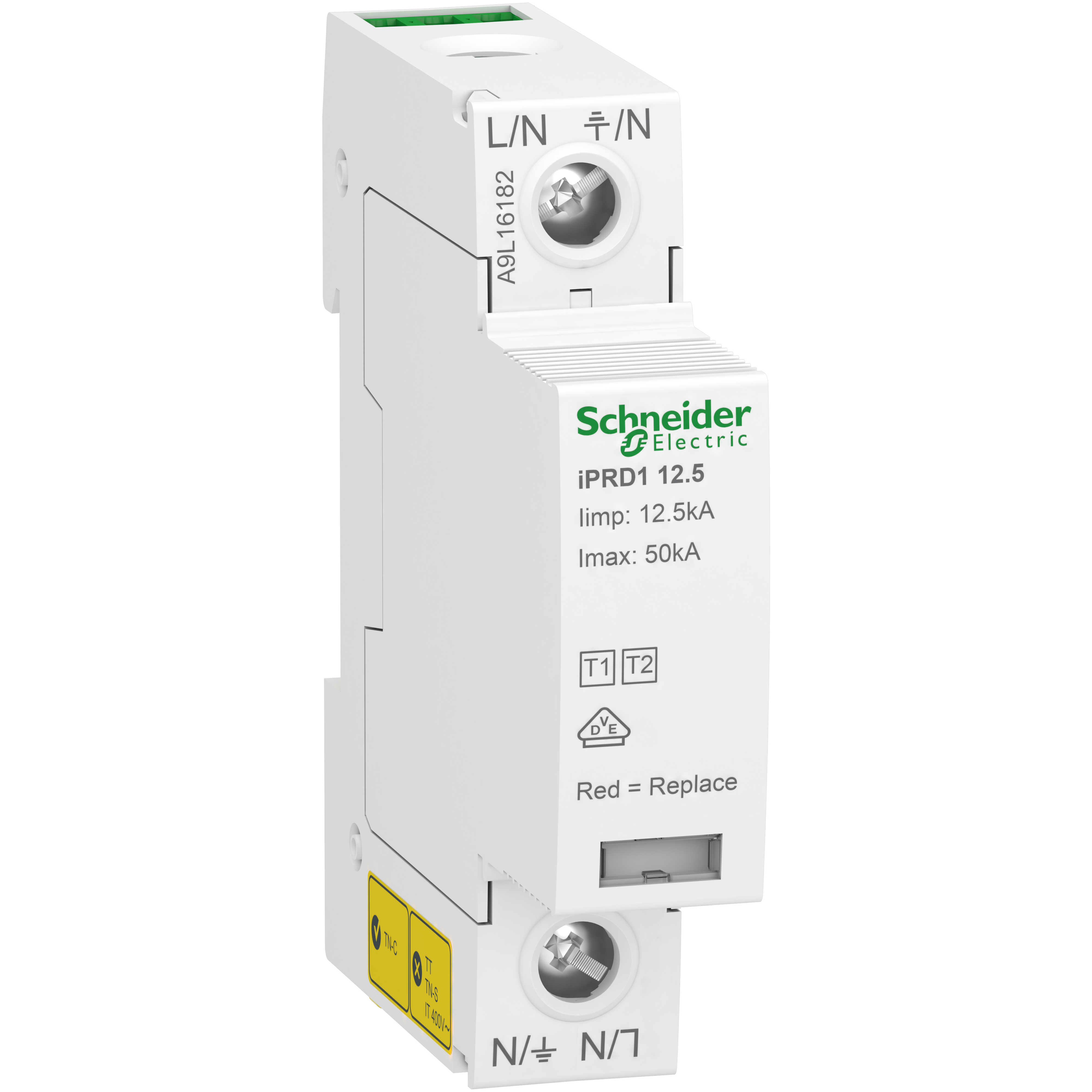 Ограничитель перенапряжения Schneider Electric iPRD1 1P 50кА 230 В класс 1+2 (A9L16182) Ограничитель перенапряжения Schneider Electric iPRD1 1P 50кА 230 В класс 1+2 (A9L16182)