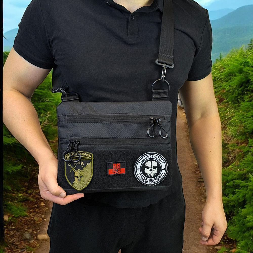 Сумка-кобура мужская 30х24 см Черный (521246) - фото 20 Сумка-кобура мужская 30х24 см Черный (521246) - фото 20