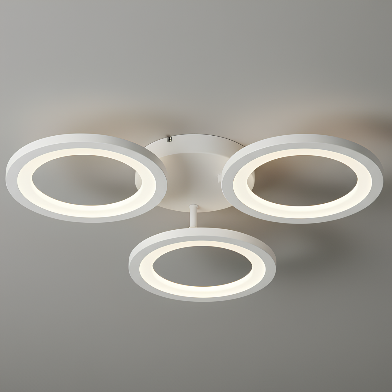 Люстра светодиодная Valeso 66W на три рассеивателя в форме кольца 3000-6500K Белый (G 2715/3 WT)