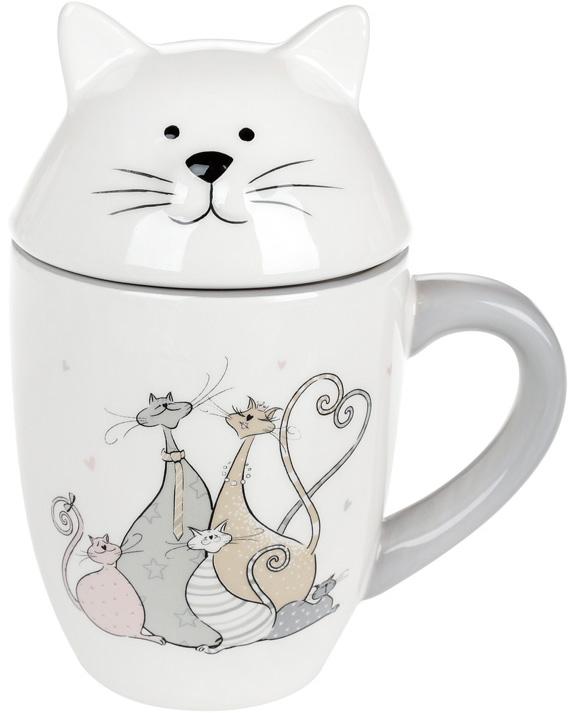 Кружка керамическая Дружная Семейка с крышкой 360 мл (BD-DM557-Q)