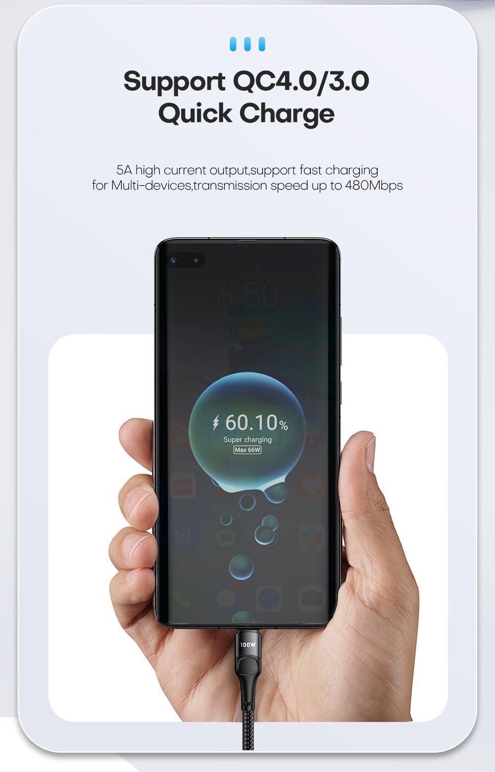 Кабель Asometech Type-C PD 100w 1м Fast Charge Black - фото 12 Кабель Asometech Type-C PD 100w 1м Fast Charge Black - фото 12