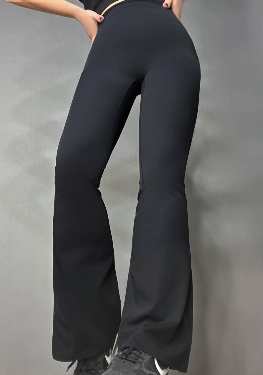 Лосини жіночі You are peri 8605 широкий пояс утяжка кльош від коліна L Чорний (3680) - фото 4 Лосини жіночі You are peri 8605 широкий пояс утяжка кльош від коліна L Чорний (3680) - фото 4