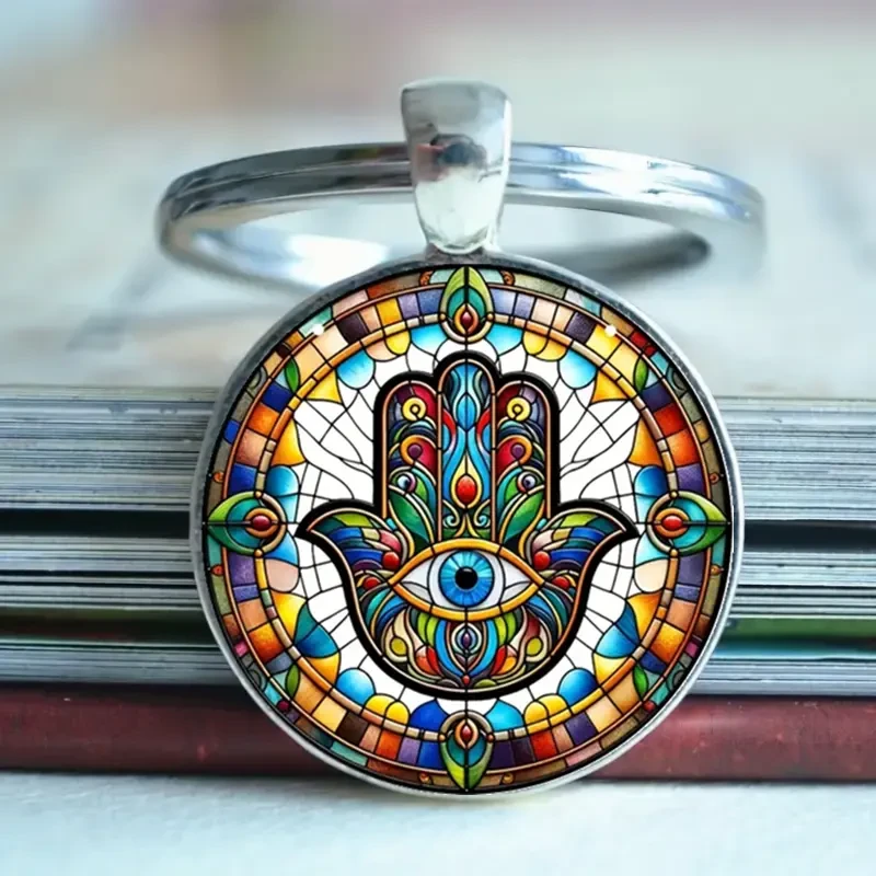 Брелок для ключей металлический Амулет Хамса 54 мм