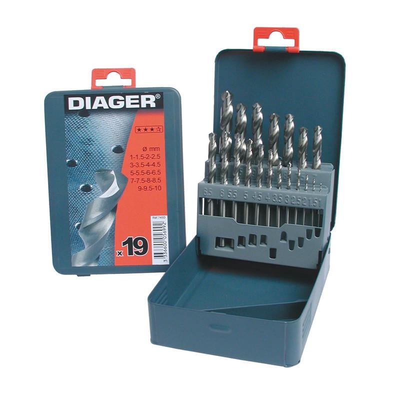Набір свердлу DIAGER HSS PRO Ø1-13 мм по металу сталь HSS 25 шт. (SD0ST0747D00000000) - фото 3