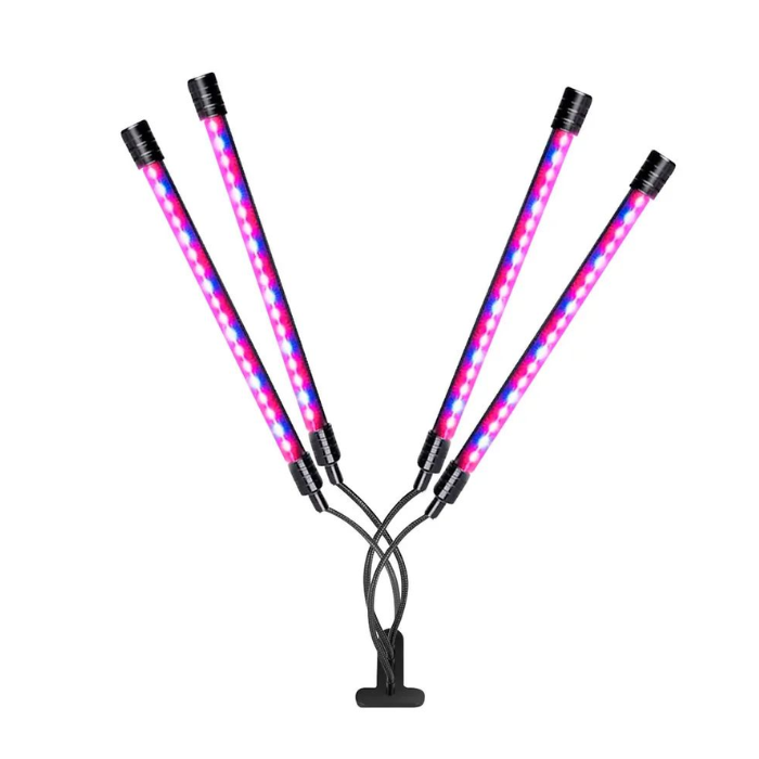 Фітолампа для рослин на чотири лампи Led Plant Grow Light USB гнучка на прищіпці (LP-418)