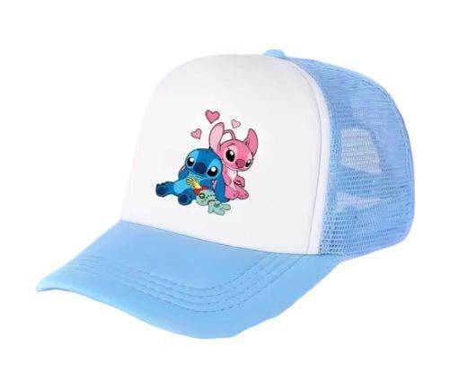 Кепка детская летняя Лило и Стич с сеточкой Голубой