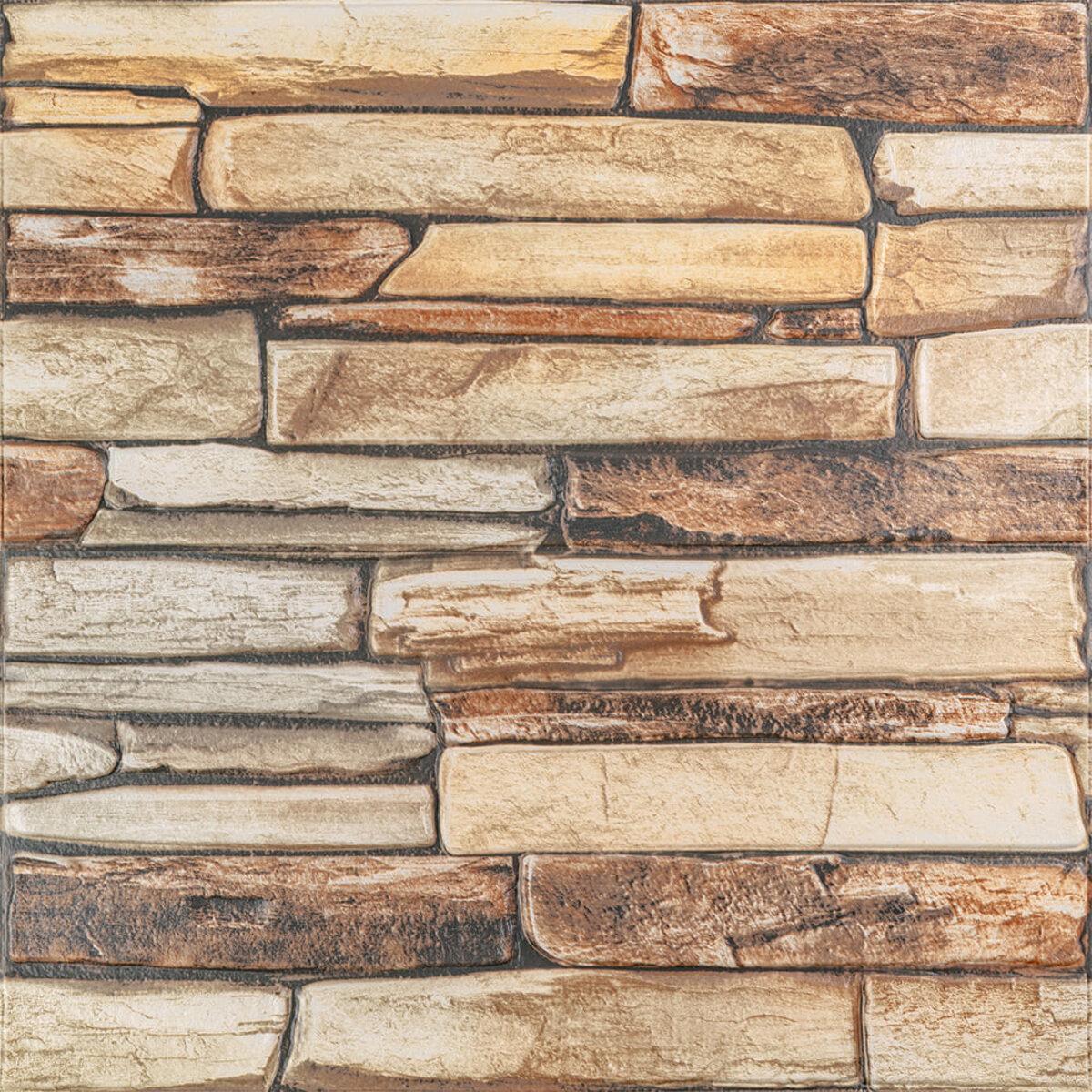 3D-панель стінова 680х680х4 мм Коричневий сланець (SW-00002002)