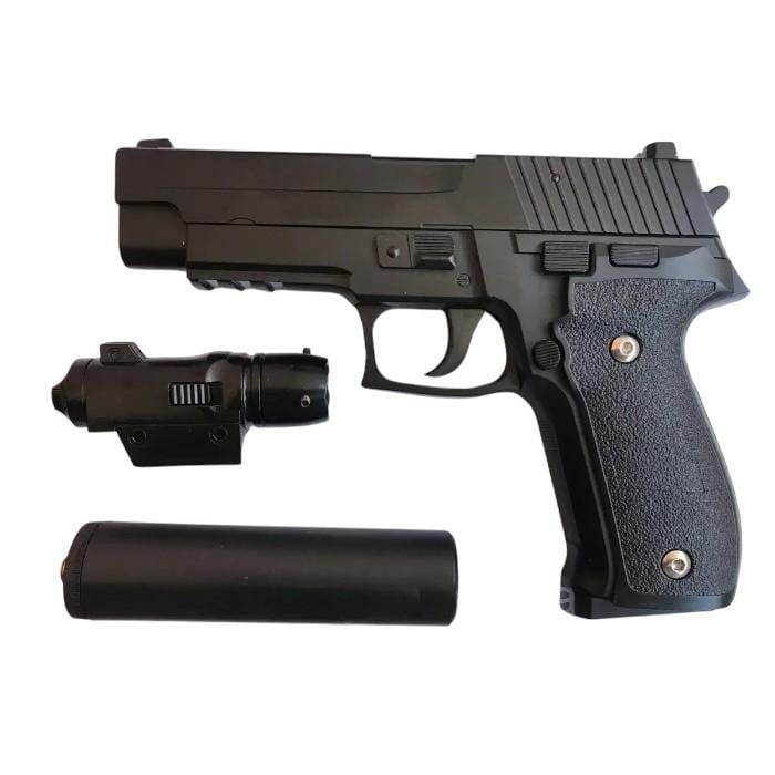 Детский пистолет Galaxy металлический пружинный шарики 6 мм Черный (G.26G)