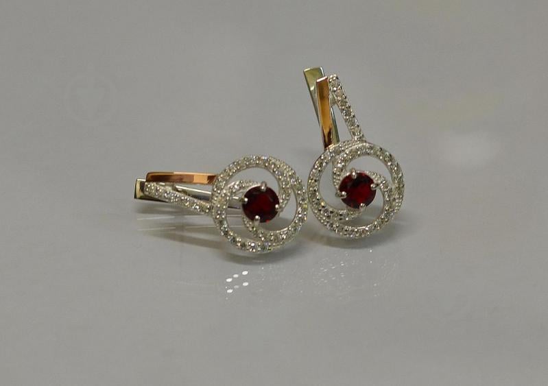 Серебряные серьги Sil 115s-7 Красный (Sil-869)